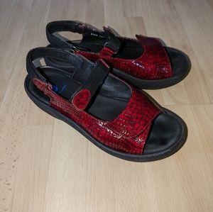 Wolky Red Mini Croco Slingback